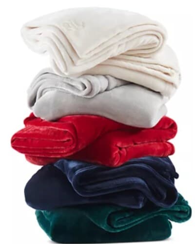 메이시스) 로렌랄프로렌 마이크로밍크 플러쉬 블랑킷 $24.99