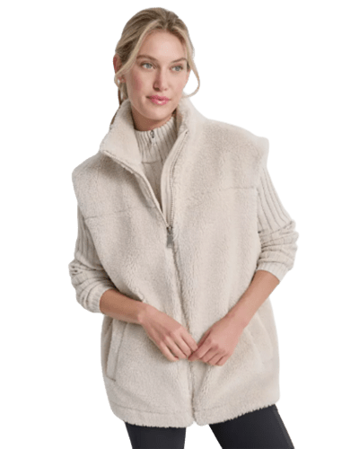 메이시스) DKNY 우먼 롱라인 프론트 지퍼 베스트 $39.75