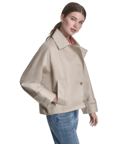 DKNY) 싱글 브레스드 밀리터리 숏 트렌치 $119.20