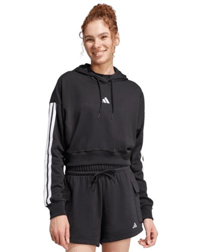 사이먼아울렛) 아디다스 우먼 에센셜 3-stripe 프렌치 테리 크롭 후디 $15.00