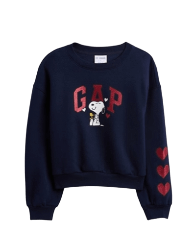 갭팩토리) 피너츠 오버사이즈 웨지 로고 스웻셔츠 $22.49