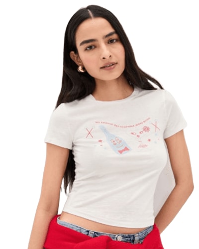 샵밥) 리던 투게더 타이니 빈티지 화이트 티셔츠 $51.20