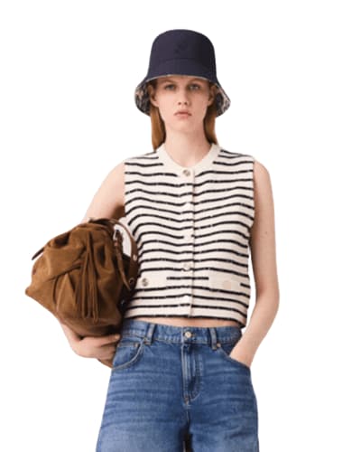 마쥬) 추가 25% 할인!! 스트라이프 울혼방 탑 $120.00