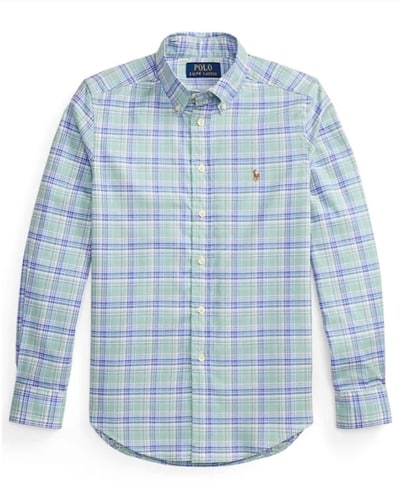 메이시스) 폴로랄프로렌 보이즈 플레이드 퍼포먼스 옥스포드 셔츠 $44.62