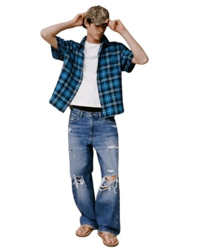 어반아웃피터스) BDG 디스트럭티드 배기핏 진 $79.00