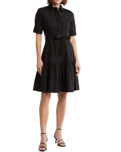 노드랙) 캘빈클라인 숏슬리브 코튼 셔츠드레스 $49.97