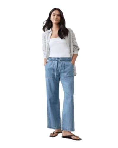 바나나리퍼블릭팩토리) 스트레이트 미드라이즈 썸머웨이트 풀온 진 $33.75