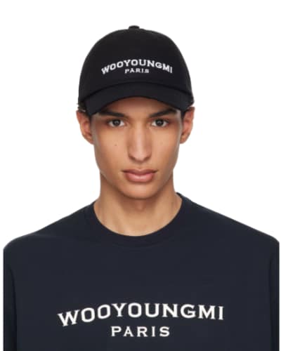 센스) 우영미 블랙 엠보 볼캡 $98.00