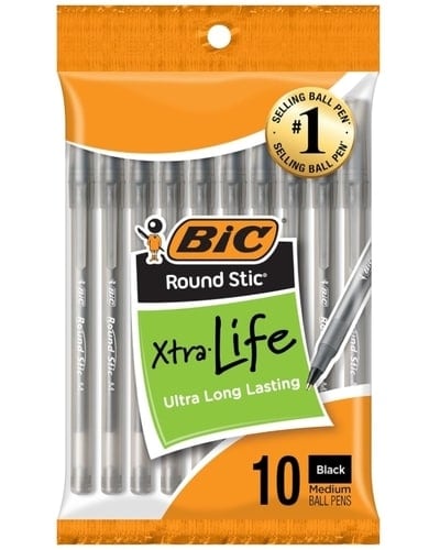 아마존미국) BIG 라운드 스틱 블랙 볼펜 10개 $1.79