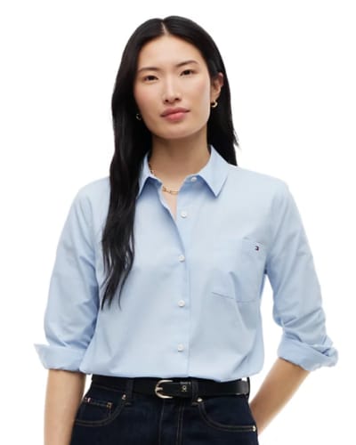 메이시스) 타미힐피거 우먼 클래식 포플린 롤탭 셔츠$39.89