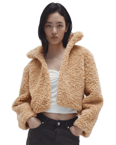 h&m) 크롭 테디 프리스 자켓 $33.99