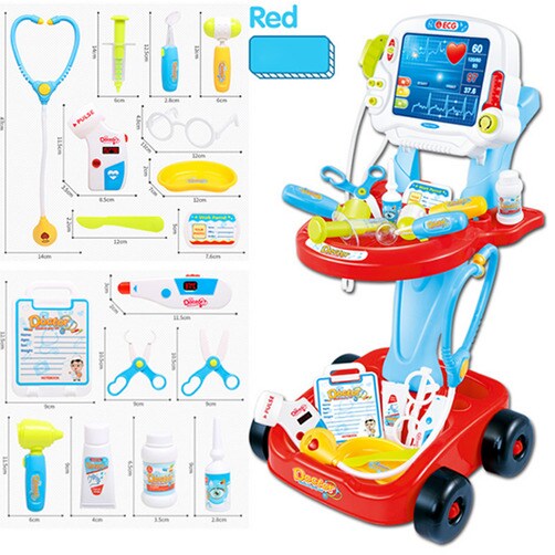 닥터역할놀이장난감 병원놀이 카트 엑스레이 의사 간호사놀이 - 레드