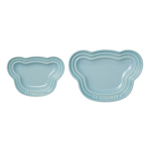 [Le Creuset] 베이비 베어 플레이트 2점 세트 - 파스텔블루