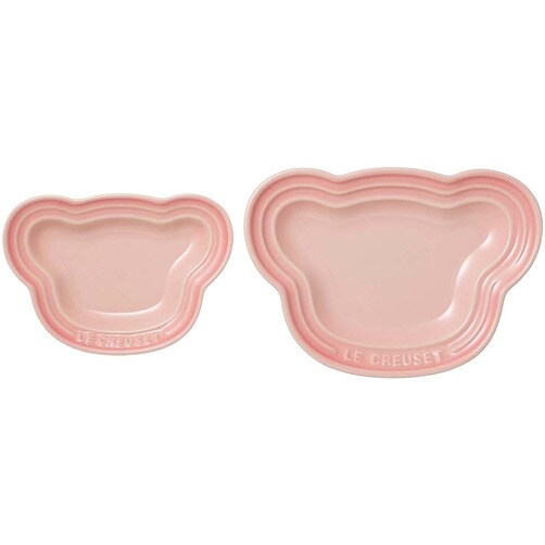 [Le Creuset] 베이비 베어 플레이트 2점 세트 - 밀키핑크