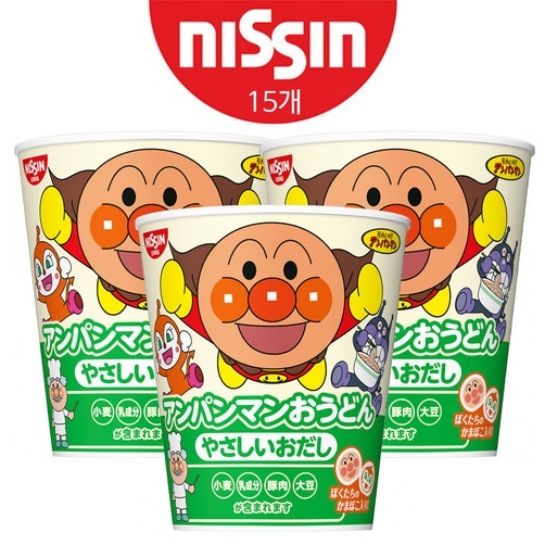 [NISSIN] 닛신 호빵맨 컵누들 우동 순한맛 32g×15개