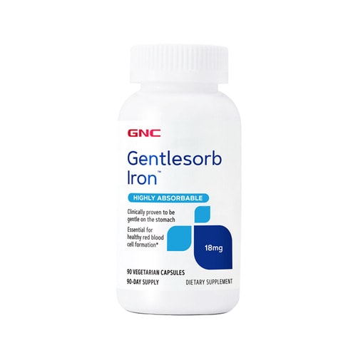 GNC 흡수율이 좋은 젠틀소브 철분 18mg, 90 베지테리안 캡슐