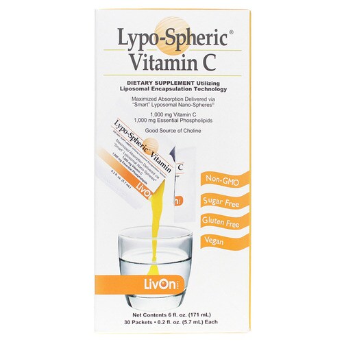 최강의 체내 흡수력! 리포-스페릭 비타민C 1000mg, 30팩