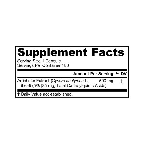 자로우 포뮬러스 아티초크 500mg, 180캡슐
