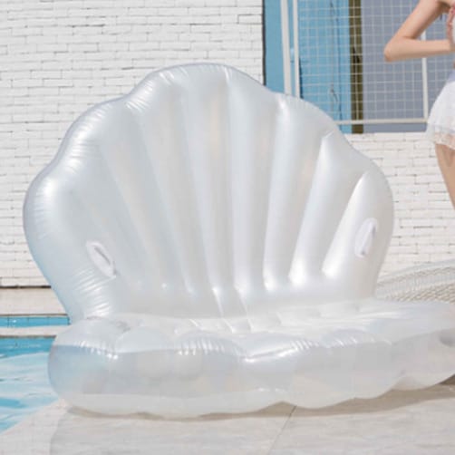 진주 조개 튜브 야외수영 튜브 휴양지 물놀이 수영침대 물침대 워터해먹 소형 대형 - 대형