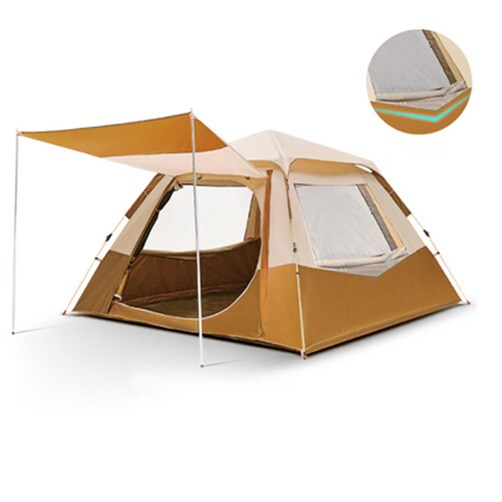 TANXIANZHE 캠핑텐트 자외선차단 접이식텐트 아웃도어 휴대용 텐트 - 브라운((240*240*154cm))