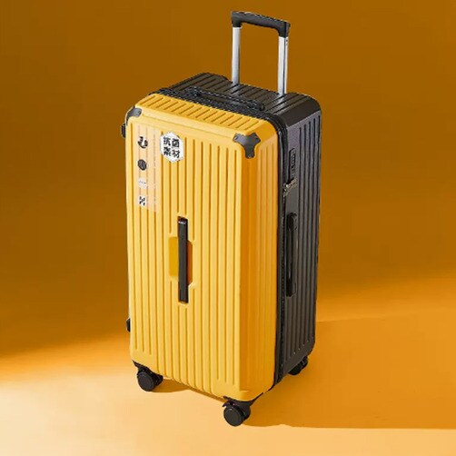MLGE 여행용 캐리어 5륜바퀴 트렁크 스프링 브레이크 휠 캐리어 24인치 - 옐로우블랙