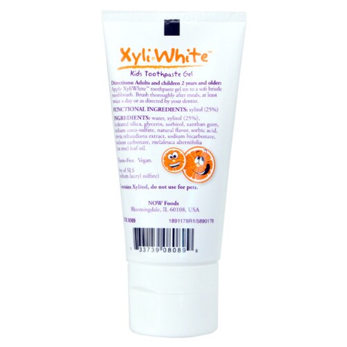 나우 솔루션 자일리화이트 키즈 치약, 오렌지 스플레쉬(3 oz.)