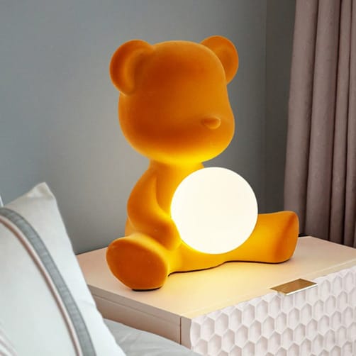 플록 곰돌이 무드등 램프 인테리어 조명 35CM - 오렌지