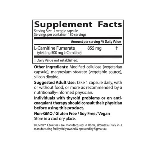 닥터스베스트 엘-카르니틴, 180 베지 캡슐