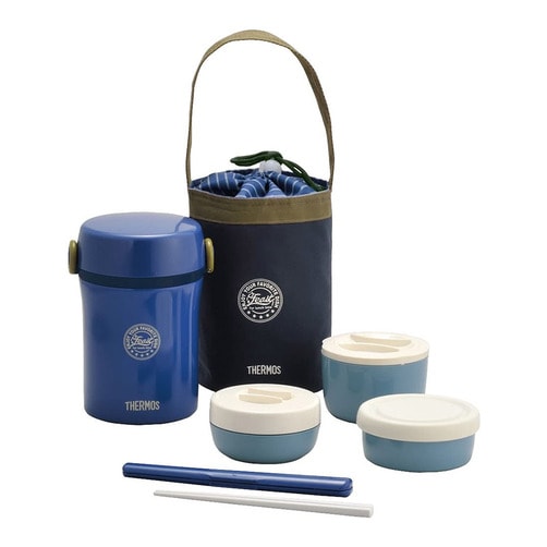 [THERMOS] 써모스 스테인리스 보온도시락 세트 JBC-801 - 네이비