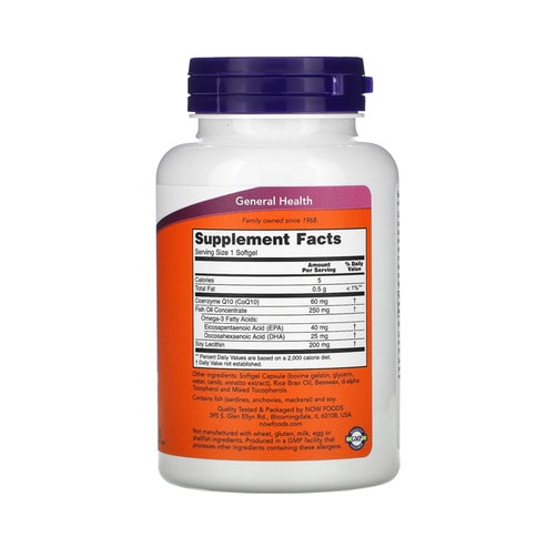 나우푸드 코엔자임 Q10 60mg, 위드 오메가-3 피쉬 오일 120 소프트젤