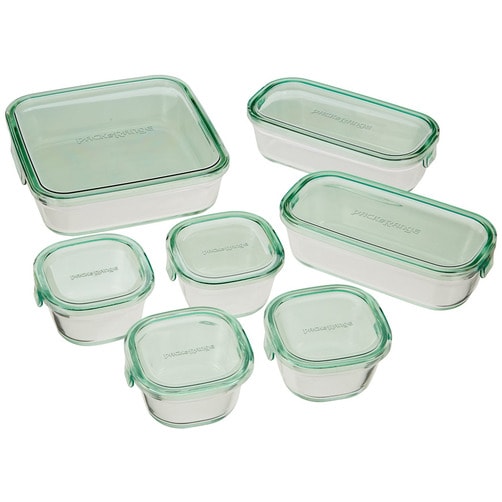 [iwaki] 밀폐 용기 7점 세트 - 그린