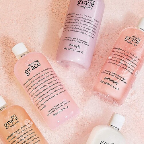 필로소피 어메이징 그레이스 3-in-1 샴푸, 샤워젤 & 버블배쓰, 480 ml