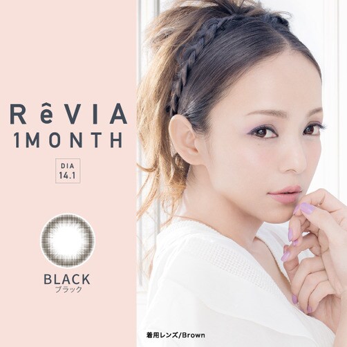 [ReVIA] 레비아 써클 렌즈 1month(무도수)2장 - 블랙