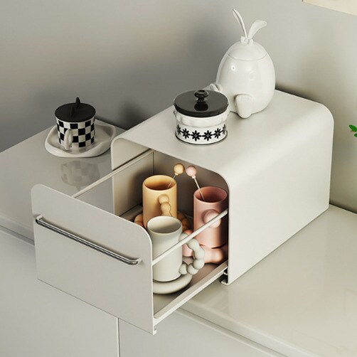 깔끔한 주방 키친수납함 다용도 식기 컵 조미료 슬라이드 보관함 수납함