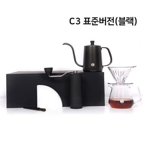 TIMEMORE 타임모어  C3 그라인더 커피세트 선물용 기프트 박스 핸드드립 커피메이커 - C3 표준버전_블랙