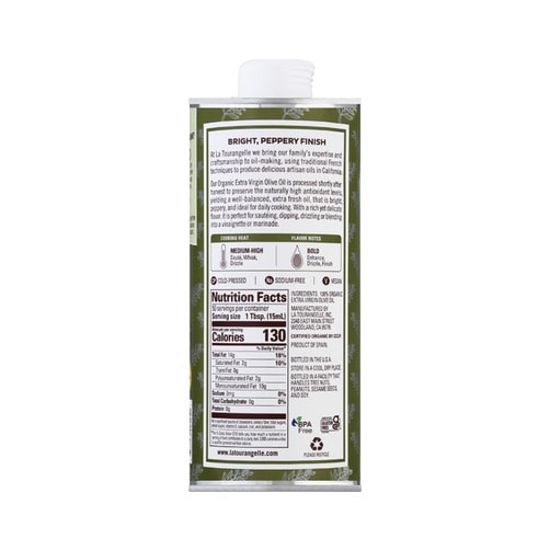 라투랑겔 100% 유기농 엑스트라 버진 올리브 오일, 750ml