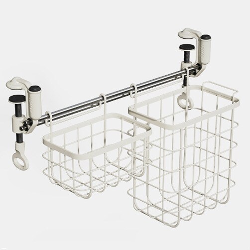 Lofree 로프리 다기능 선반 책상 옆 작은 책장 주방 수납 야외 컵 홀더 - 바구니 홀더_화이트