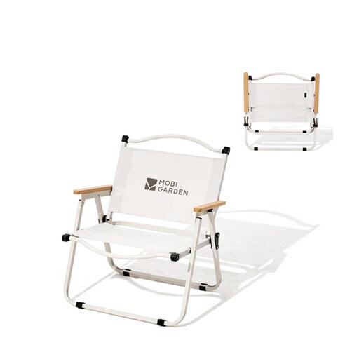 Mobi Garden 모비가든 캠핑 접이식 의자 스틸 의자 아웃도어 체어 - 대형 화이트