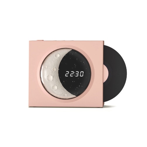 달모양 턴테이블 무드등 스피커 무선 블루투스 스피커 - 핑크