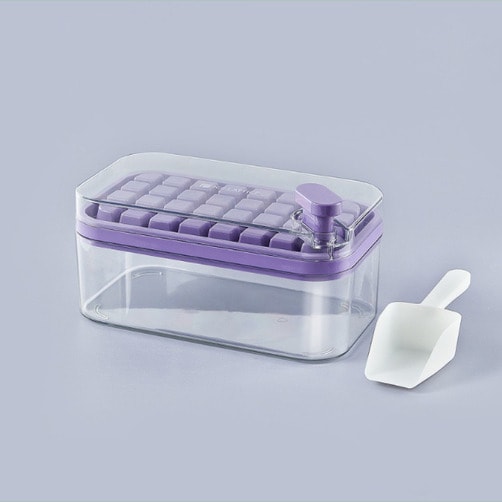 원티치 아이스 얼음 트레이 실리콘 얼음틀 아이스 보관통 - 1층_퍼플