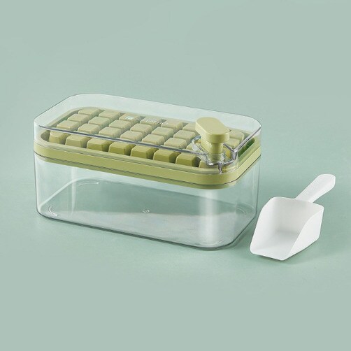 원티치 아이스 얼음 트레이 실리콘 얼음틀 아이스 보관통 - 1층_그린