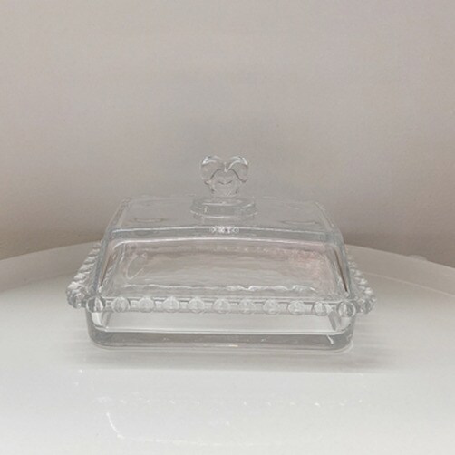 케이크 디저트 스탠드 트레이 디저트 접시 - 사각형 스탠드 (유리돔 포함)