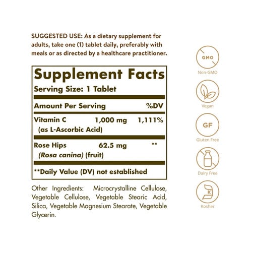 솔가 비타민C 1000 mg & 로즈힙, 100 태블릿