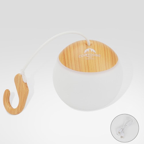 Contoose 휴대용 조명램프 캠핑 무드등 USB 충전형 조명라이트 - 원목컬러