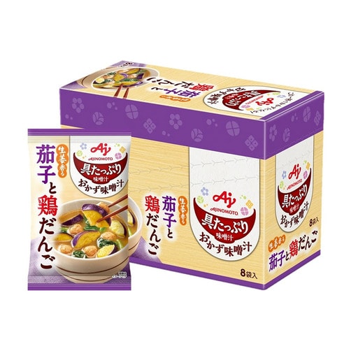 [Ajinomoto] 아지노모토 건더기 가득 미소시루 가지와 경단 8개입