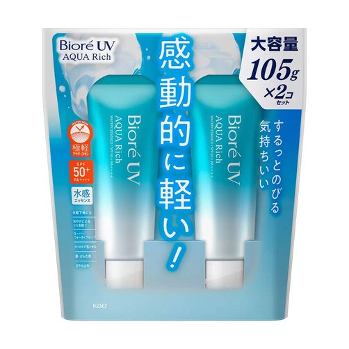 [Biore] 비오레UV 아쿠아 리치 워터리 에센스 선크림 SPF50+ 105g  2개