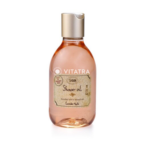 사봉 샤워오일 라벤더 애플 플라스틱 용기, 10.5 fl oz (300ml)