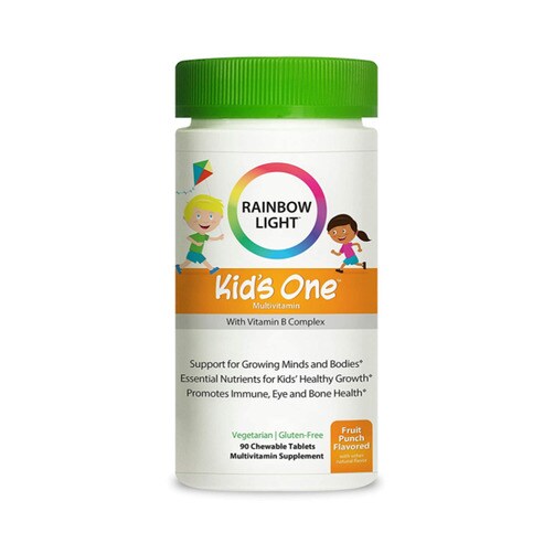 레인보우 라이트 키즈용 원, 푸드 베이스 멀티 비타민 90타블렛