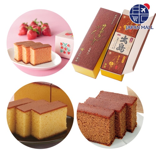 [카슈엔 모리쵸]  나가사키 카스테라 3종 세트 - 허니+딸기+커피맛 3종