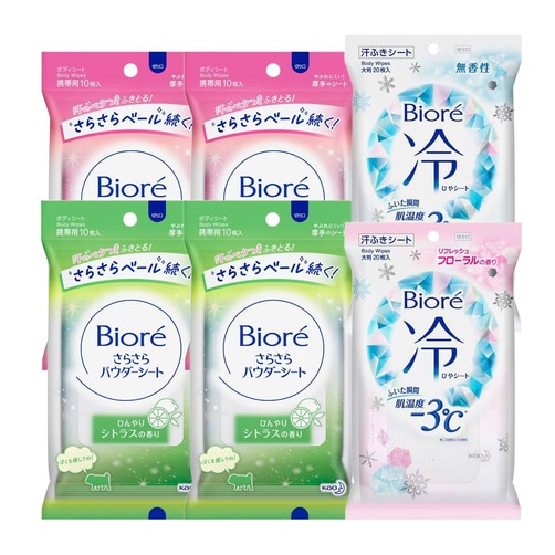 [Biore] 비오레 사라사라 파우더&-3도 냉감시트 6개세트